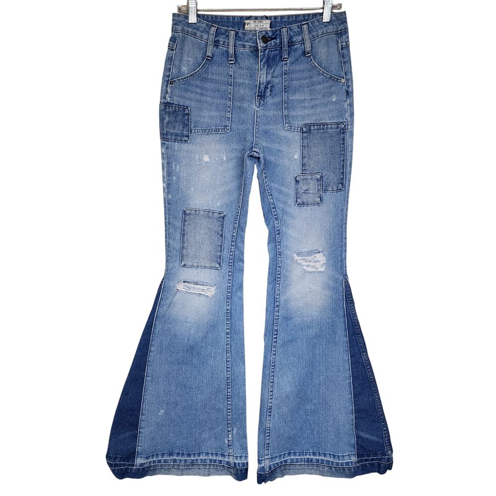 Free People Blue Straight Leg Jeans